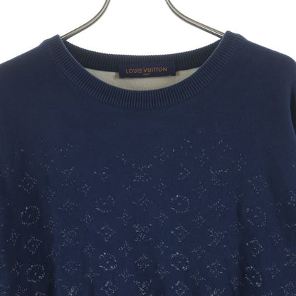 Louis Vuitton Monogram Gradient Crew Neck Long Sleeve Knit Sweater Navy Uso — view 3