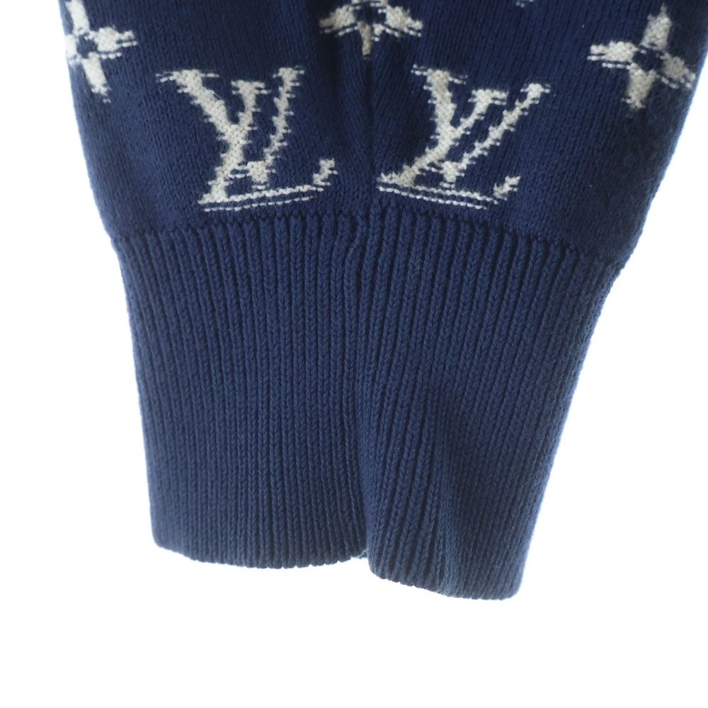 Louis Vuitton Monogram Gradient Crew Neck Long Sleeve Knit Sweater Navy Uso — view 5