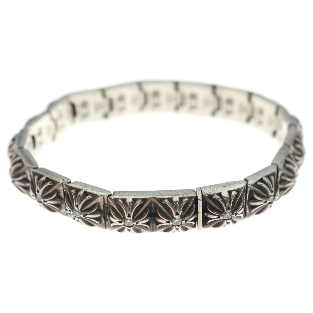 Chrome Hearts Pyramid Pls Lnk P Dmnd 4 1 Plus Link Pave Diamond Bracelet Silver — view 2