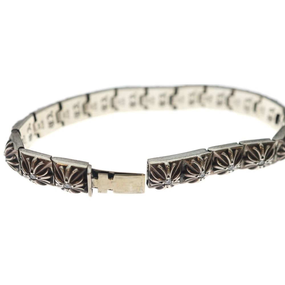 Chrome Hearts Pyramid Pls Lnk P Dmnd 4 1 Plus Link Pave Diamond Bracelet Silver — view 6