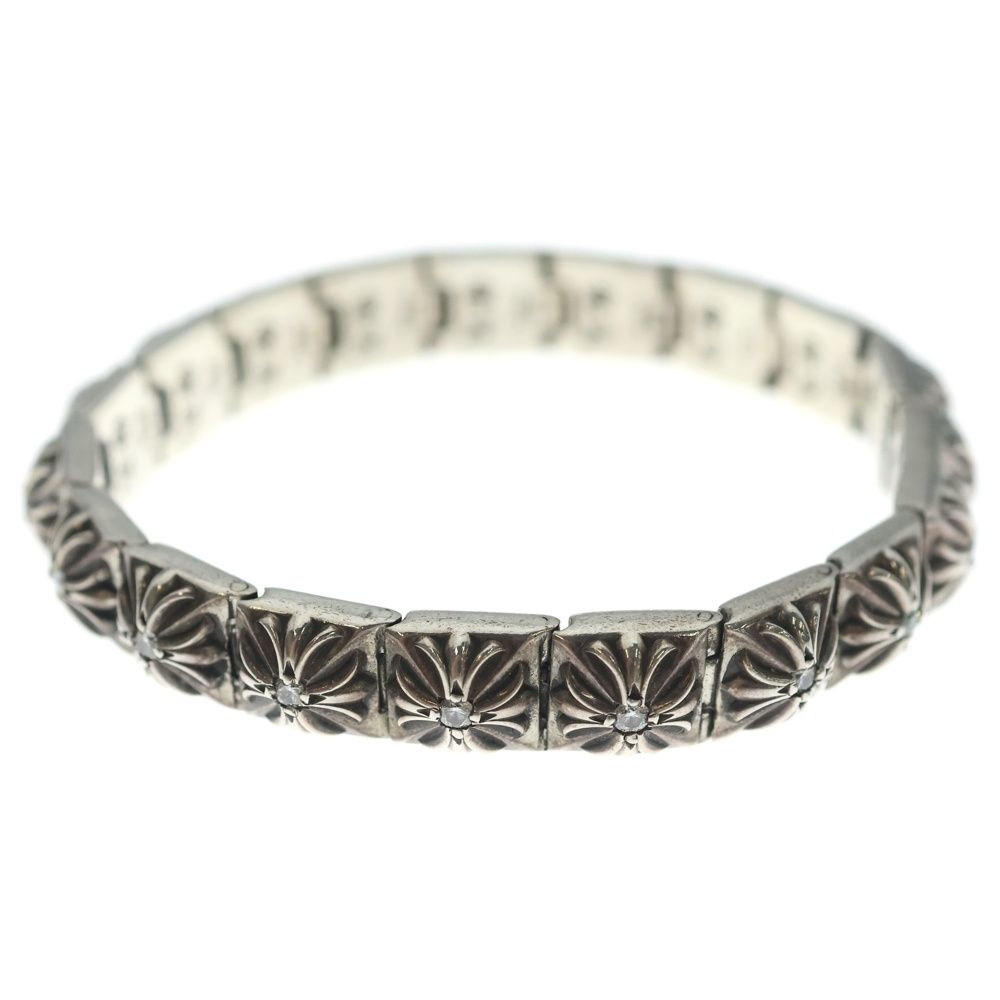 Chrome Hearts Pyramid Pls Lnk P Dmnd 4 1 Plus Link Pave Diamond Bracelet Silver — view 4