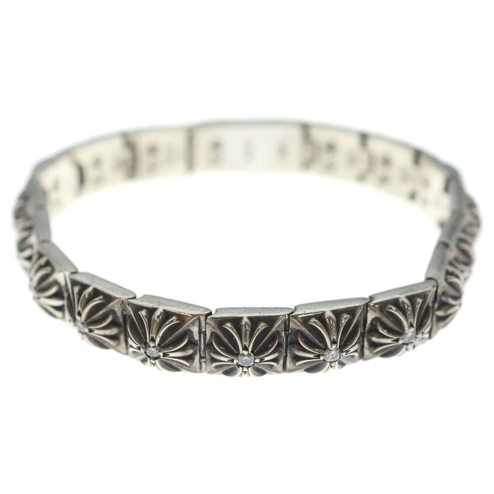 Chrome Hearts Pyramid Pls Lnk P Dmnd 4 1 Plus Link Pave Diamond Bracelet Silver