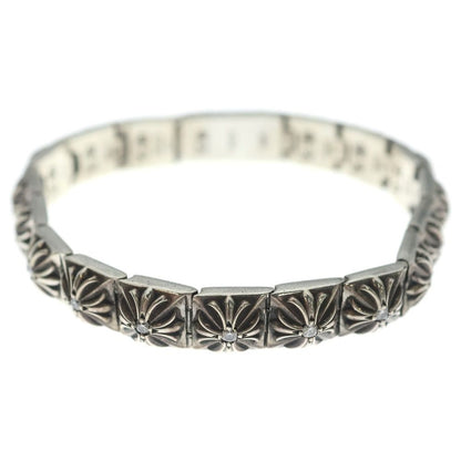 Chrome Hearts Pyramid Pls Lnk P Dmnd 4 1 Plus Link Pave Diamond Bracelet Silver