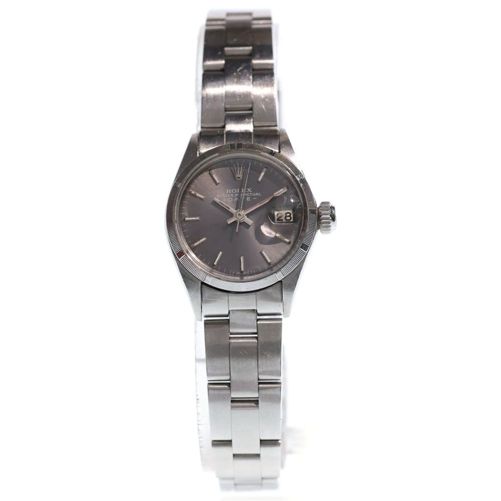 Rolex Oyster Perpetual Date Gray Dial Stainless Steel Automatic SS at Watch