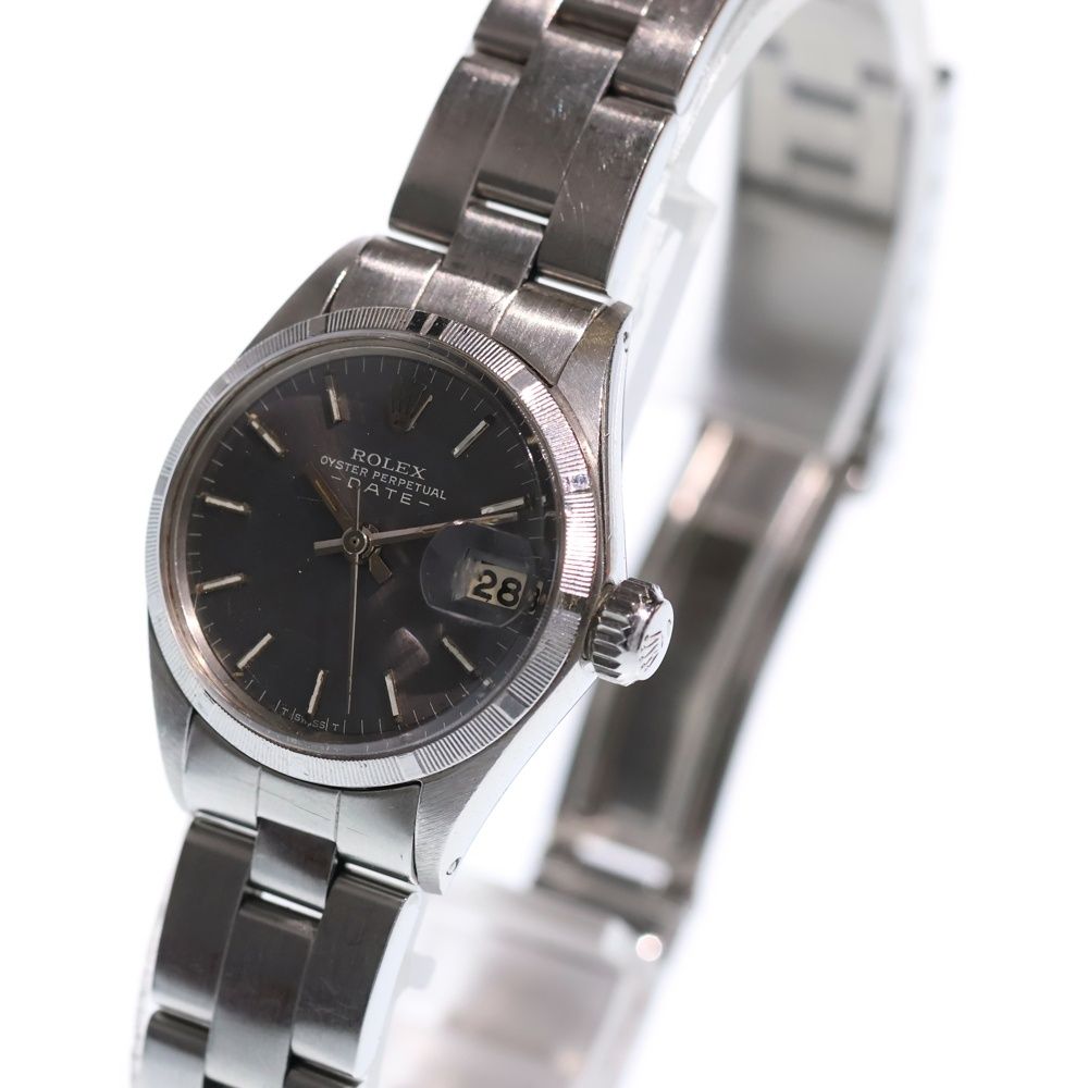 Rolex Oyster Perpetual Date Gray Dial Stainless Steel Automatic SS at Watch — view 4