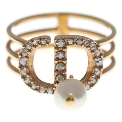 Dior Line Stone Pearl Ring Gold — view 4