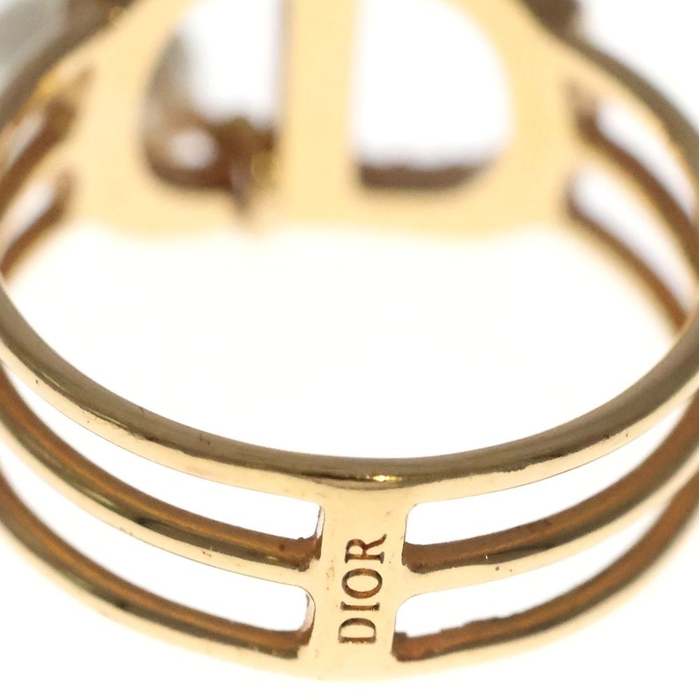 Dior Line Stone Pearl Ring Gold — view 5