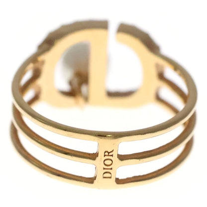 Dior Line Stone Pearl Ring Gold — view 2