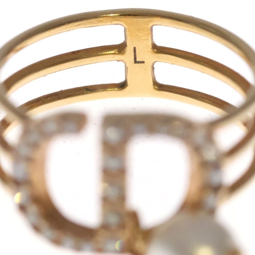 Dior Line Stone Pearl Ring Gold — view 6