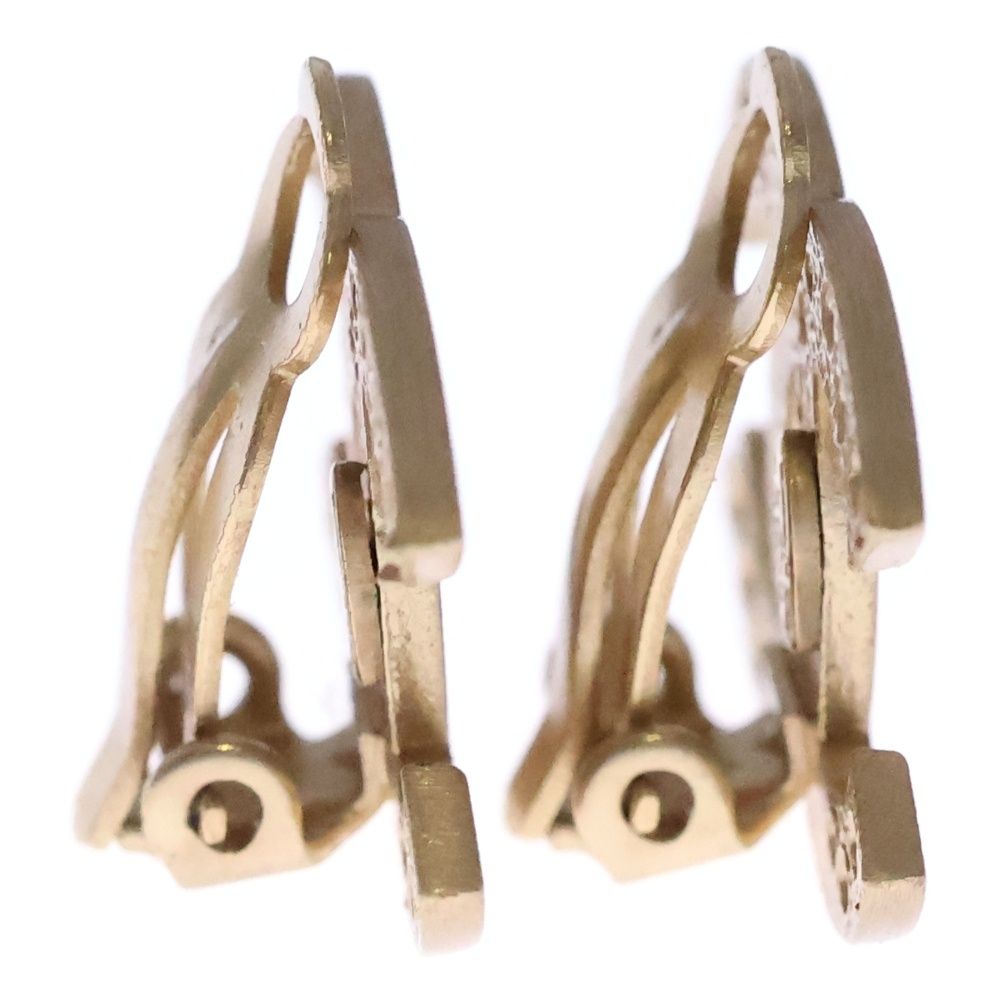 Chanel CC Logo Perforated Star Earrings Gold — view 3