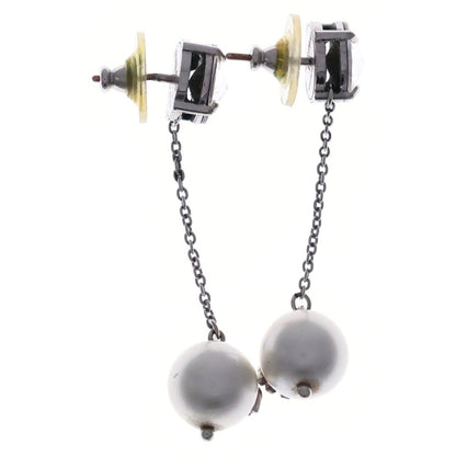 Miu Miu Logo Line Stone Earrings Silver — view 3