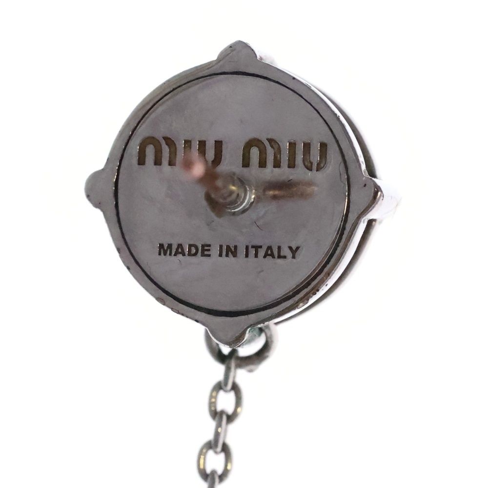 Miu Miu Logo Line Stone Earrings Silver — view 5
