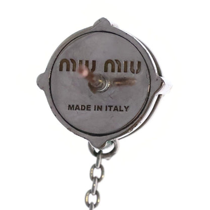 Miu Miu Logo Line Stone Earrings Silver — view 5