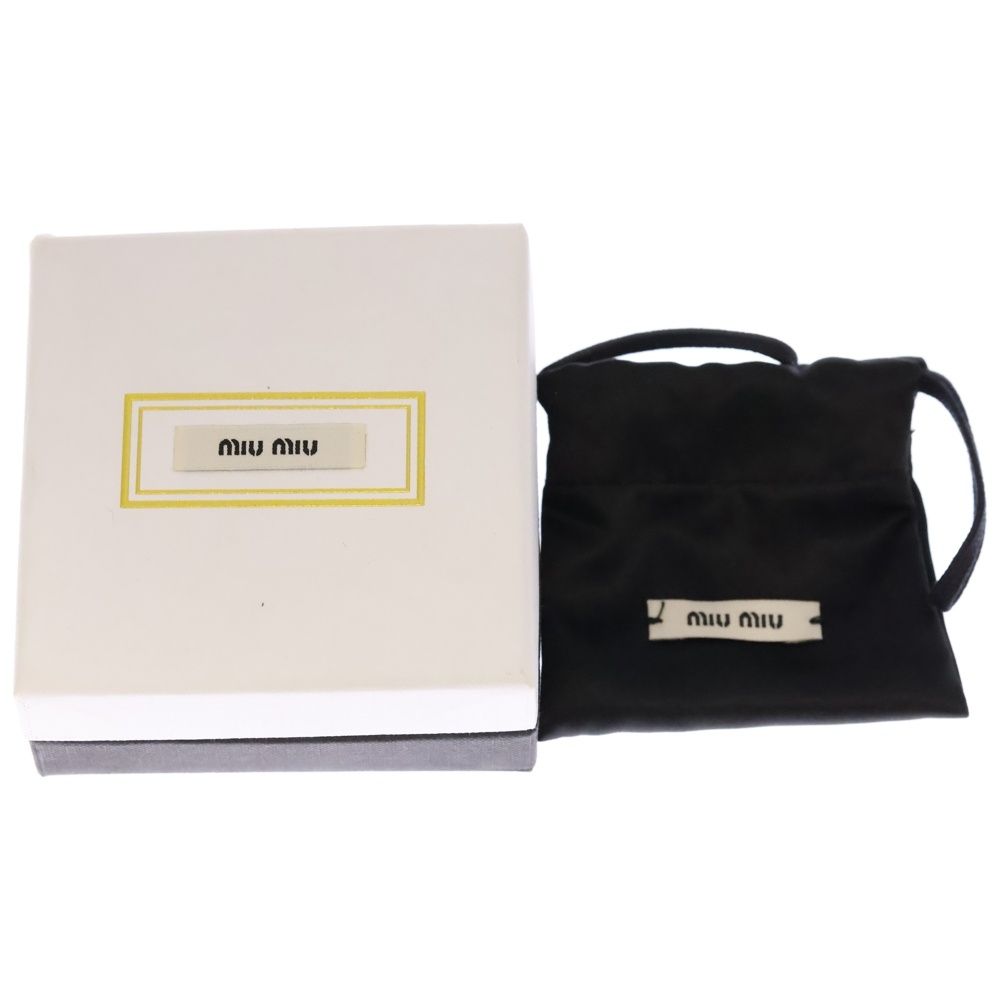 Miu Miu Logo Line Stone Earrings Silver — view 6