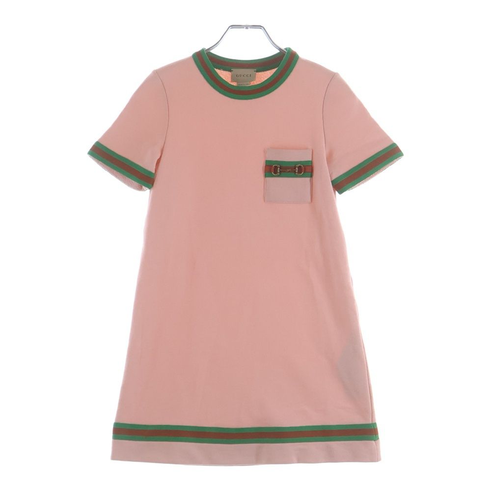 Gucci Horsebit Cotton Dress Pink Kids