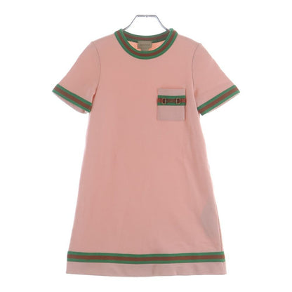 Gucci Horsebit Cotton Dress Pink Kids