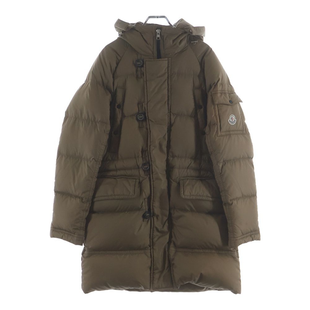 Moncler Bisenti Shoulder Logo Patch Zip Up Jacket Coat Beige