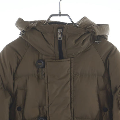 Moncler Bisenti Shoulder Logo Patch Zip Up Jacket Coat Beige — view 3