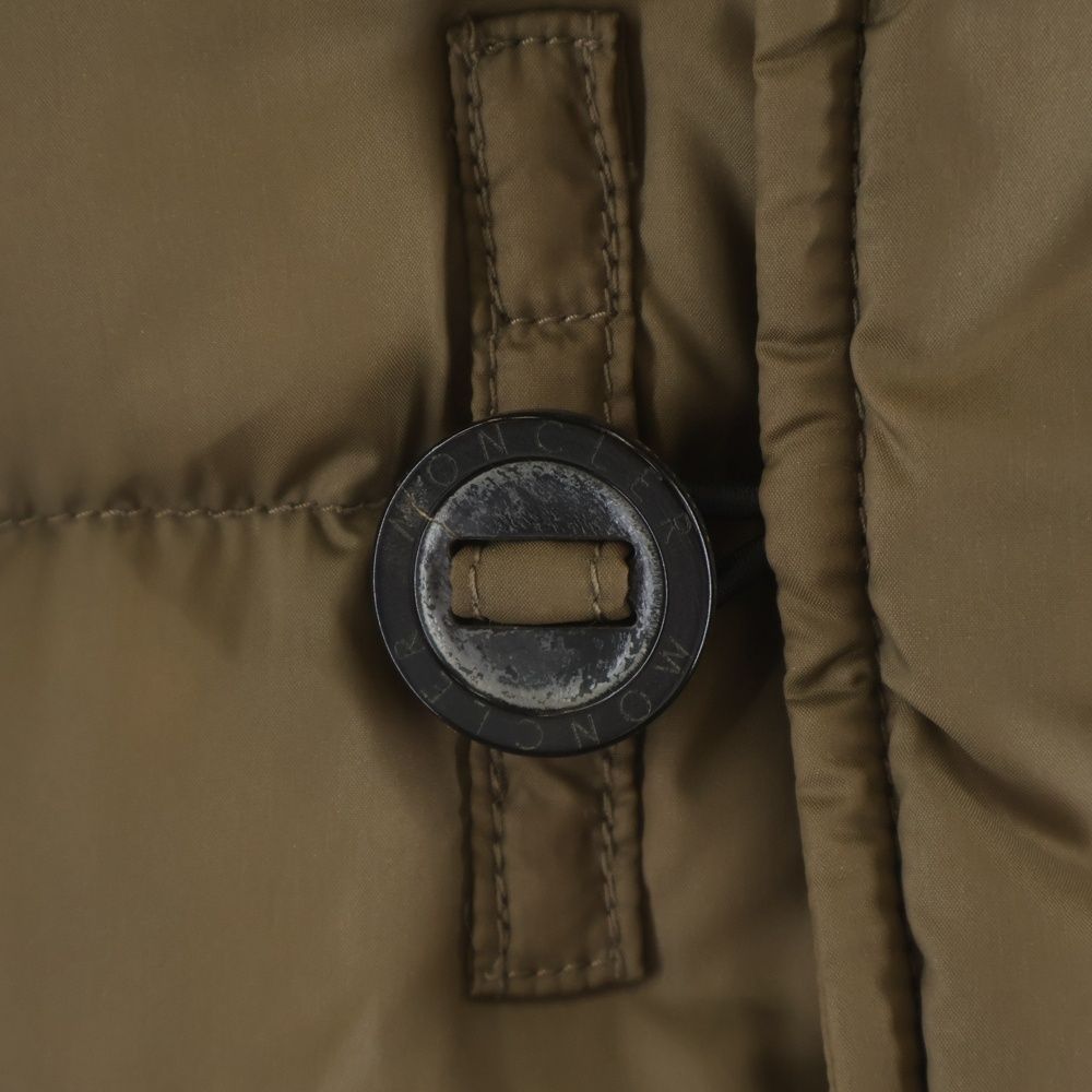 Moncler Bisenti Shoulder Logo Patch Zip Up Jacket Coat Beige — view 5