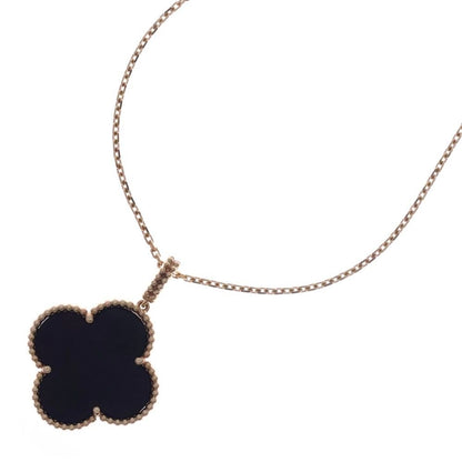 Van Cleef & Arpels Magic Alhambra 1 Motif Onyx Long Necklace 18k Yellow Gold