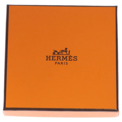 Hermes Paddock Saddle Choker Silk Strap Necklace Silver Orange — view 6