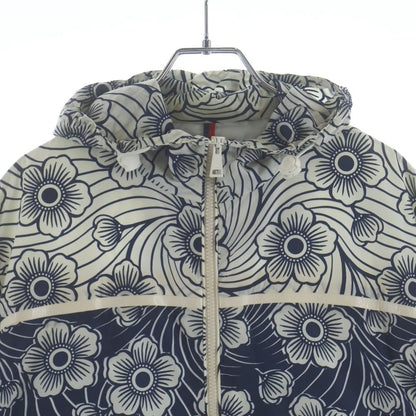 Moncler Blue Keragan Floral Print Jacket Zip Up — view 3