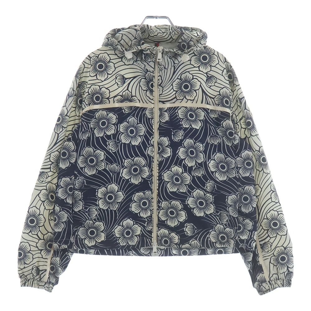 Moncler Blue Keragan Floral Print Jacket Zip Up