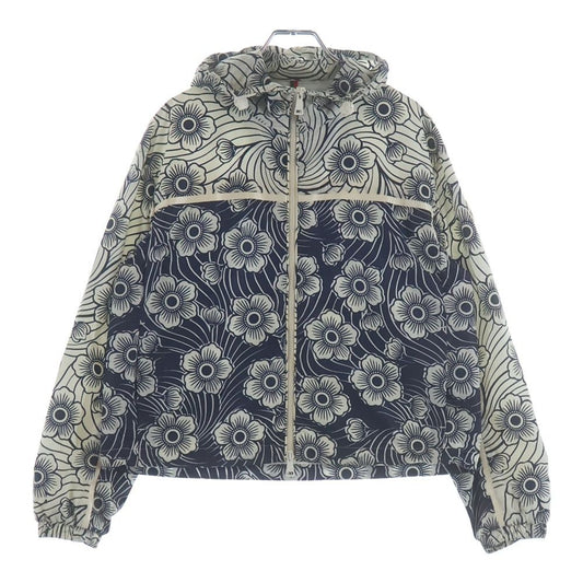 Moncler Blue Keragan Floral Print Jacket Zip Up
