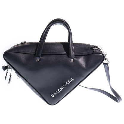 Balenciaga Triangle 2-Way Shoulder Bag Black Leather Silver