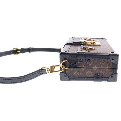 Louis Vuitton Monogram Petite Shoulder Bag Brown Black Leather Gold — view 3