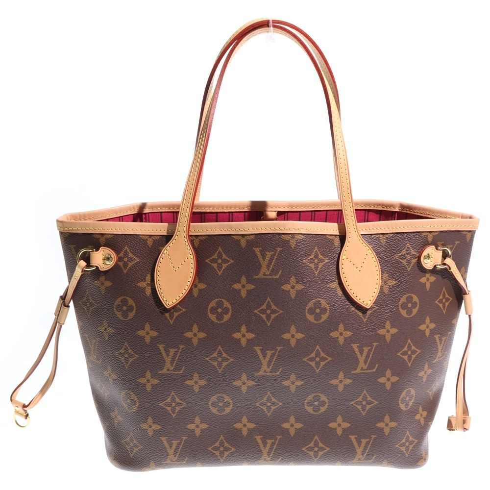 Louis Vuitton Neverfull PM Monogram Leather Hand Tote Gold Brown