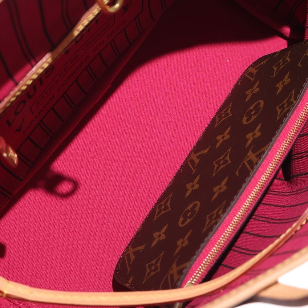 Louis Vuitton Neverfull PM Monogram Leather Hand Tote Gold Brown — view 4