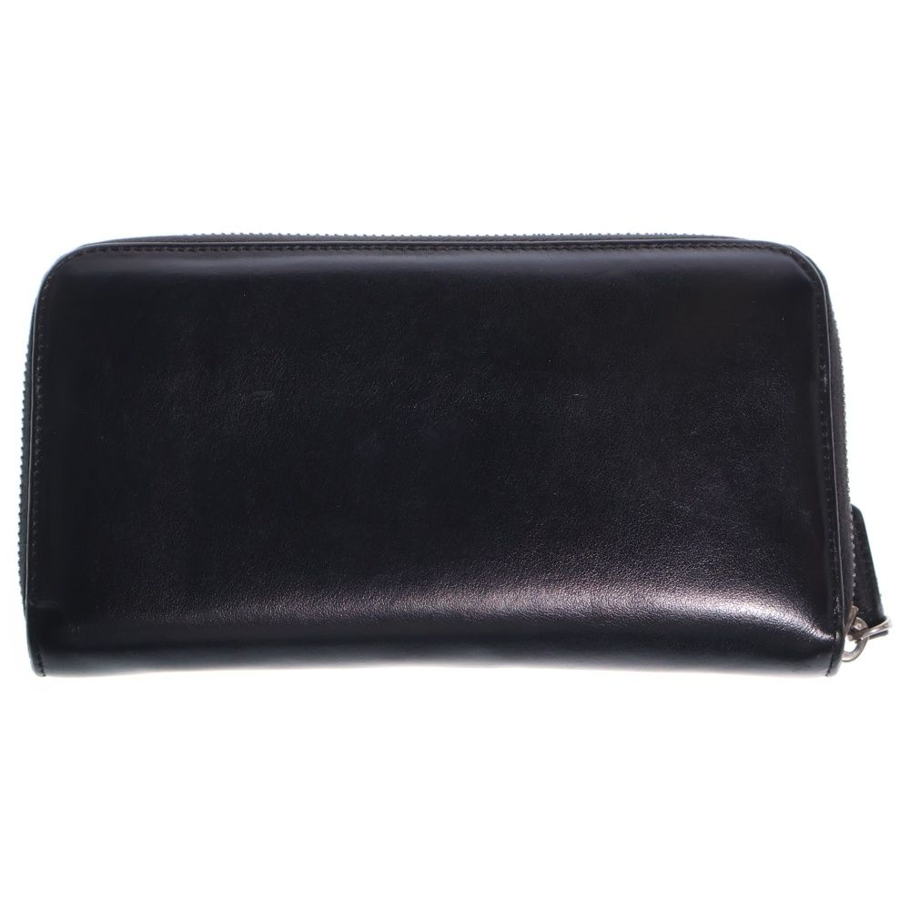 Fendi Bugs Eye Zip Around Wallet Card Case Black Leather Silver — view 2