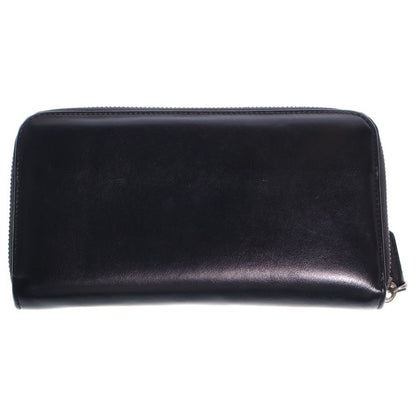 Fendi Bugs Eye Zip Around Wallet Card Case Black Leather Silver — view 2