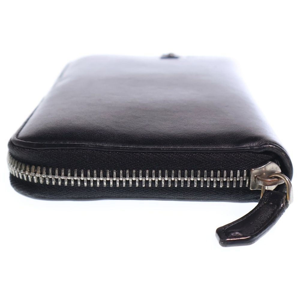 Fendi Bugs Eye Zip Around Wallet Card Case Black Leather Silver — view 3