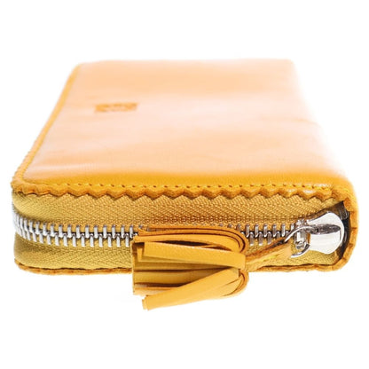Loewe Anagram Wallet Zip Around Card Case Yellow Leather Silver — view 3