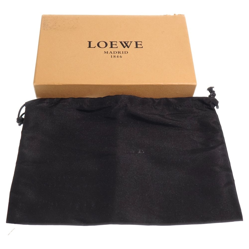 Loewe Anagram Wallet Zip Around Card Case Yellow Leather Silver — view 6
