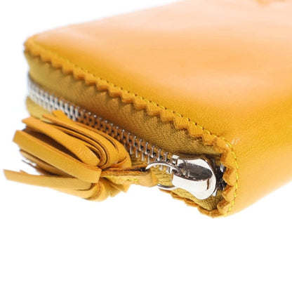 Loewe Anagram Wallet Zip Around Card Case Yellow Leather Silver — view 5