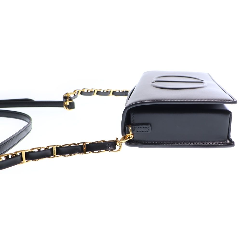 Dior CD Signature Mini 2-Way Mini Shoulder Bag Chain Black Leather Gold — view 3
