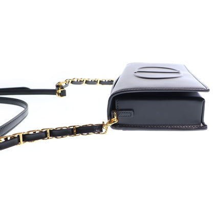 Dior CD Signature Mini 2-Way Mini Shoulder Bag Chain Black Leather Gold — view 3