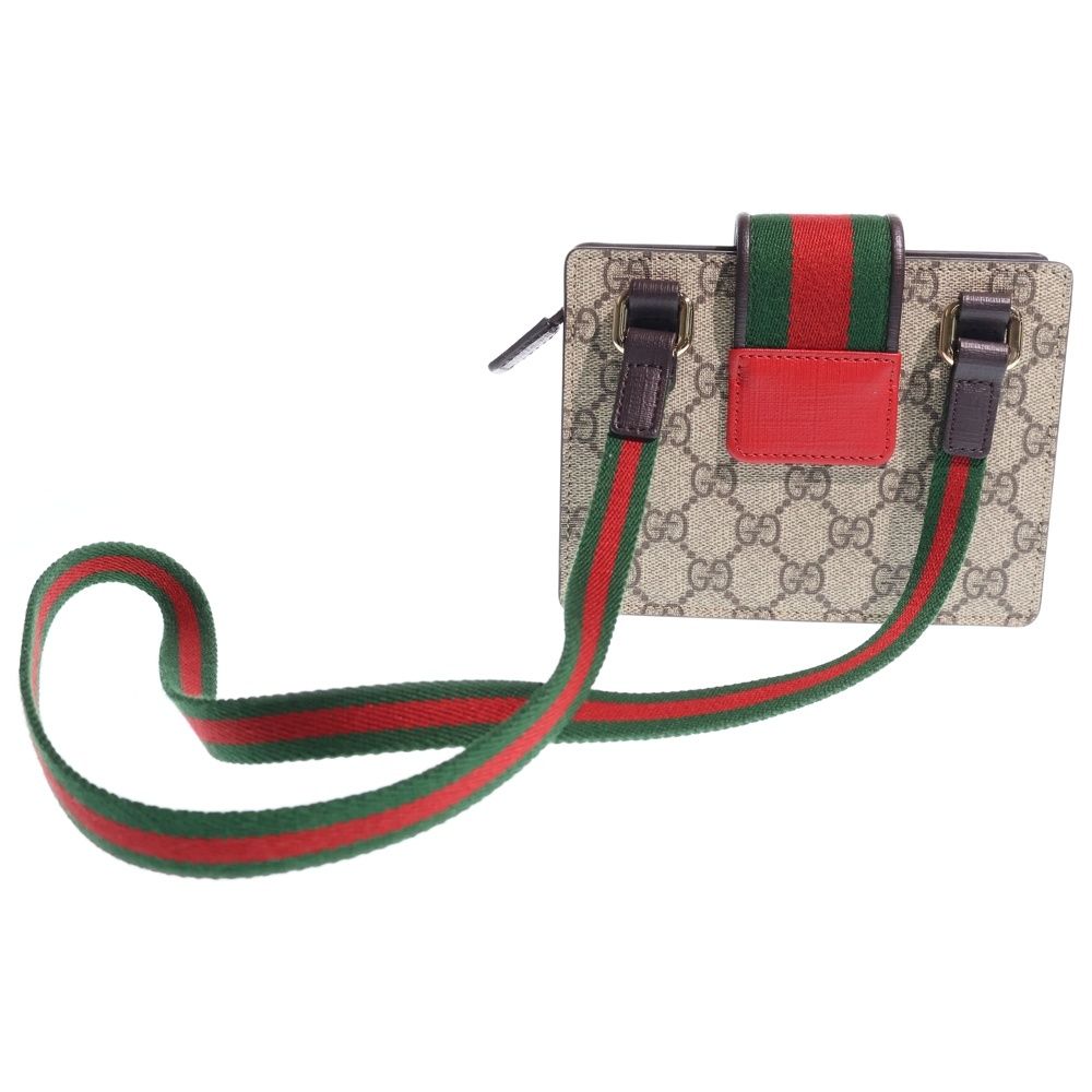 Gucci Children's Mini Shoulder Bag Beige Red Green Leather Gold — view 2