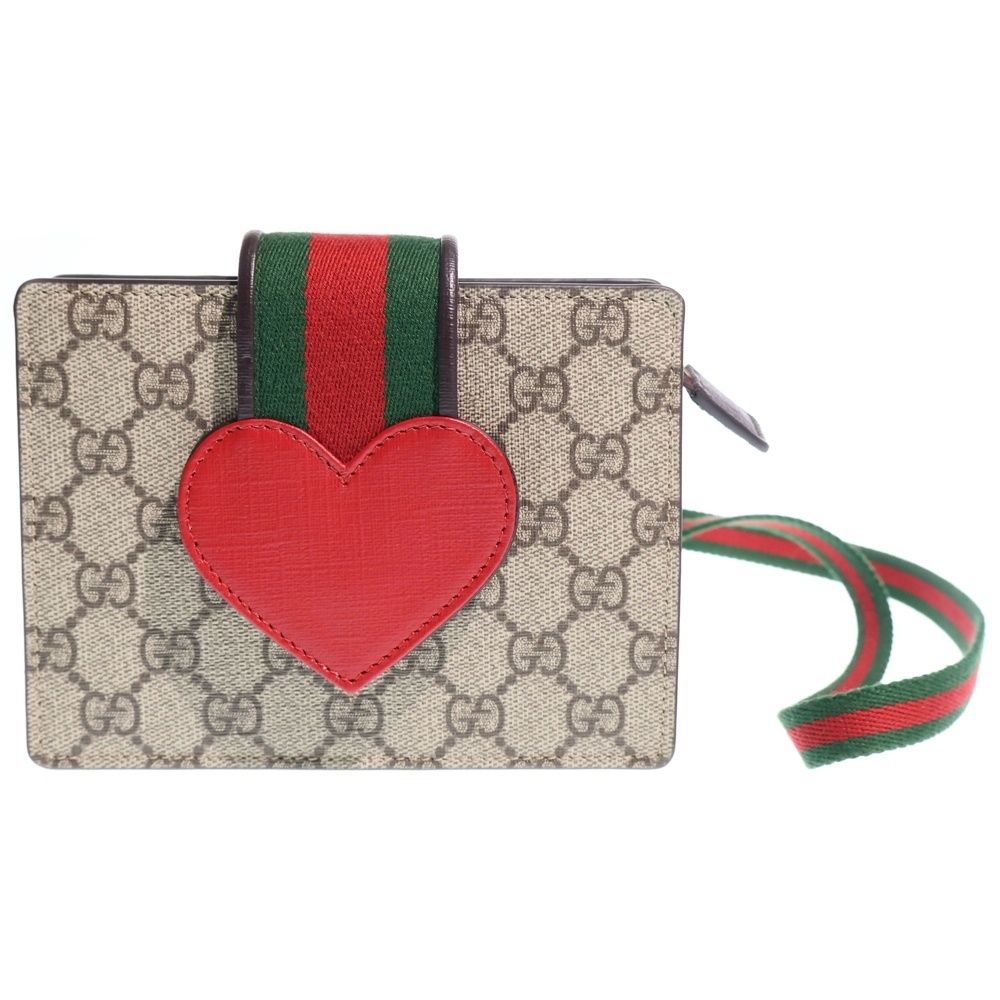 Gucci Children's Mini Shoulder Bag Beige Red Green Leather Gold