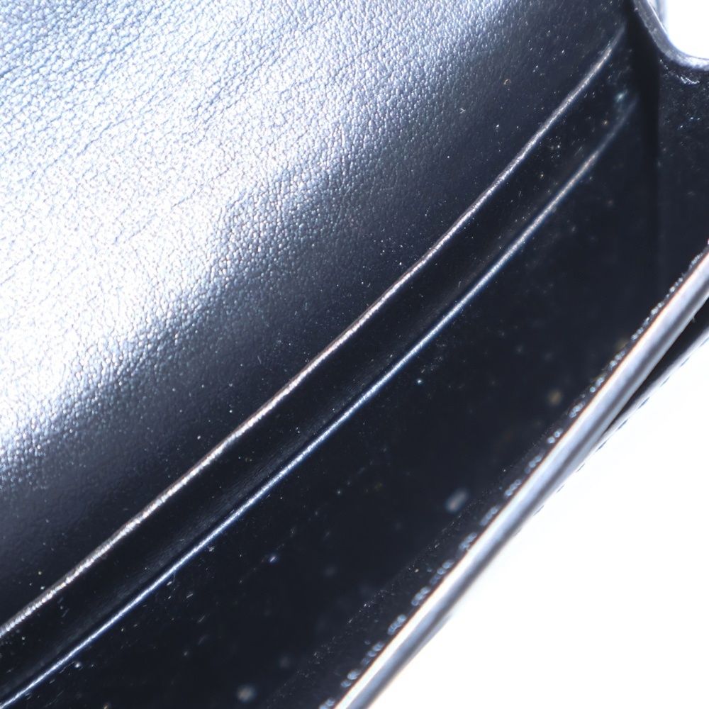 Celine Triomphe Card Case Business Holder Black Leather Gold — view 4