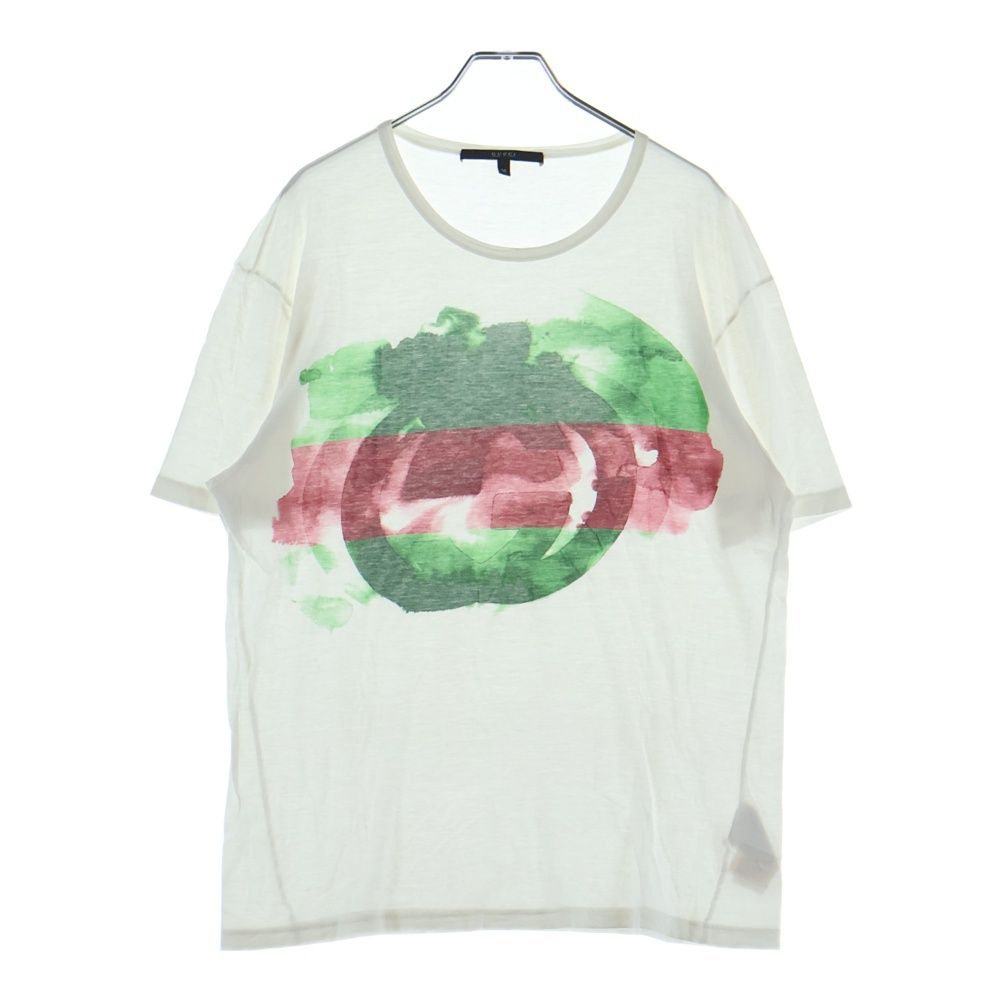 Gucci T-Shirt Interlocking Painted Short Sleeve White