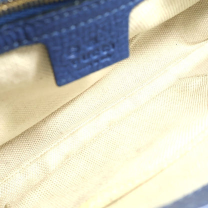 Gucci Soho Chain Shoulder Bag Blue Leather Gold — view 4
