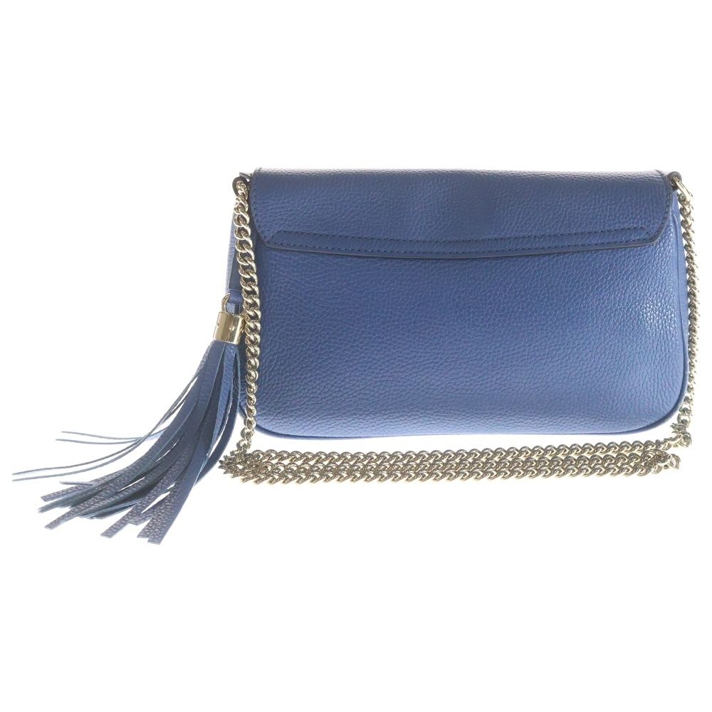 Gucci Soho Chain Shoulder Bag Blue Leather Gold — view 2