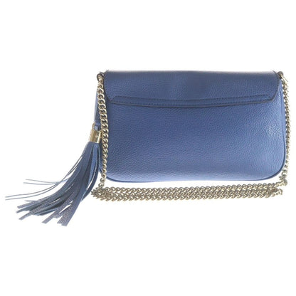 Gucci Soho Chain Shoulder Bag Blue Leather Gold — view 2