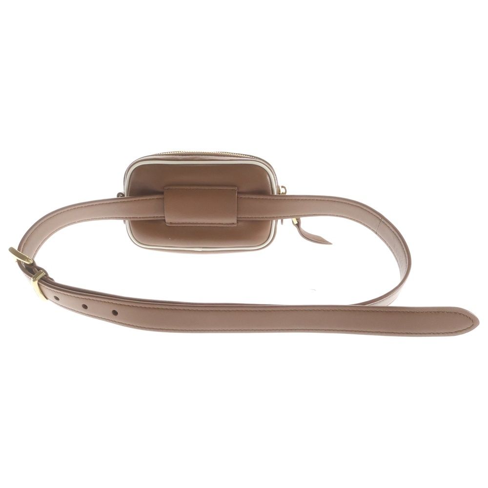 Miu Miu Matelasse Mini Waist Pouch Belt Bag Brown White Lambskin Gold — view 2