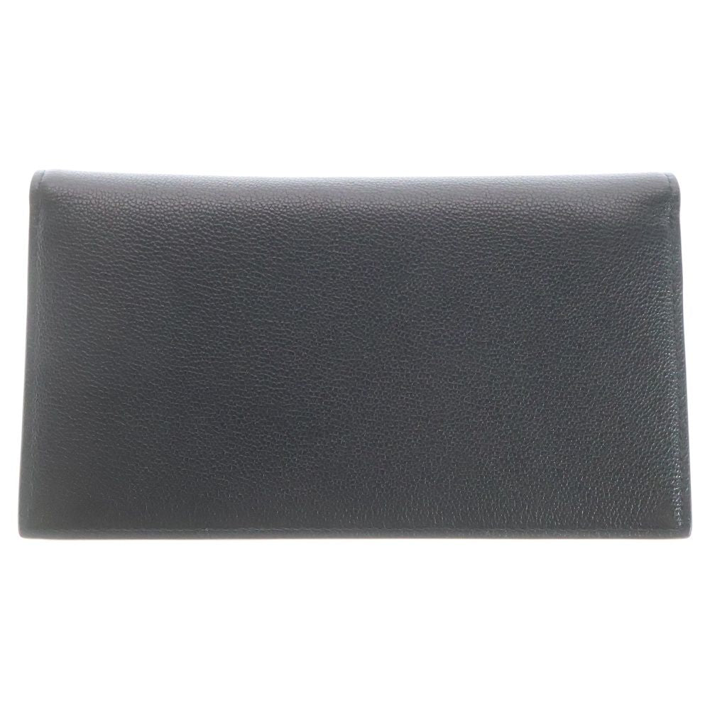 Bvlgari Bifold Wallet Card Case Black Green Leather Silver — view 2