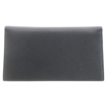 Bvlgari Bifold Wallet Card Case Black Green Leather Silver — view 2